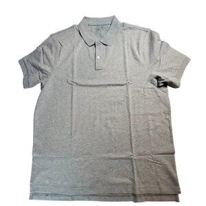 J.Crew Flex Pique Polo Shirt Light Gray L buttoned collar for a classic look